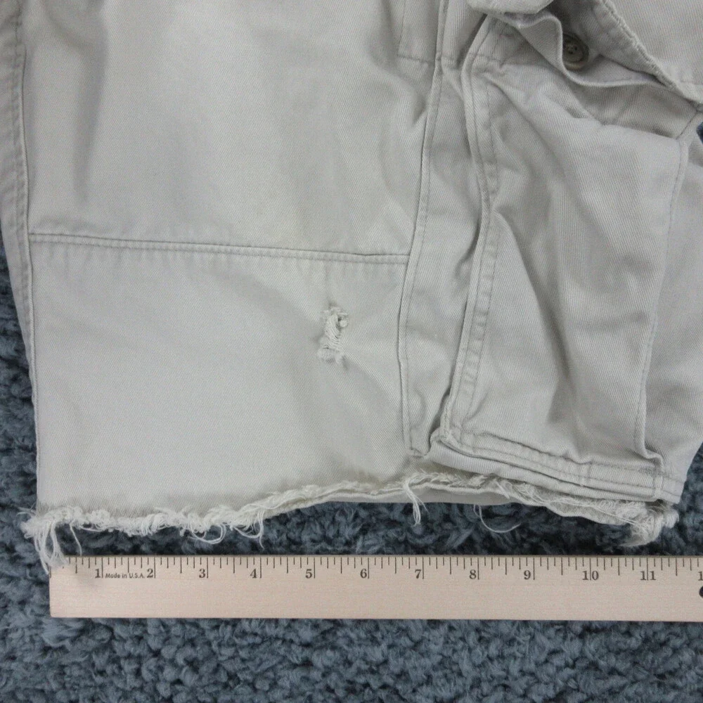 Abercrombie & Fitch Shorts Mens 32 Beige Thrashed Distressed Cargo 33x10*
